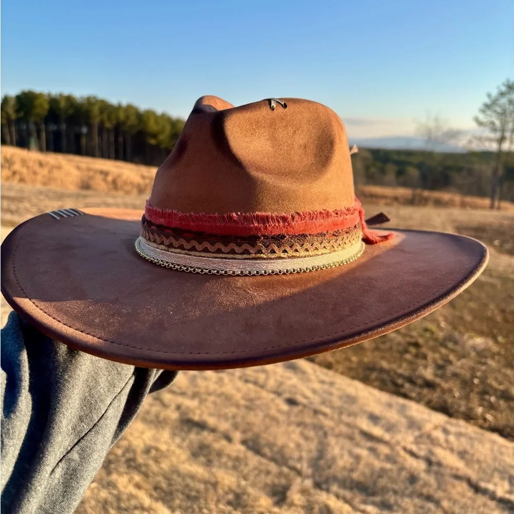 Brown Suede Cowboy Hat - Picture 2 of 8